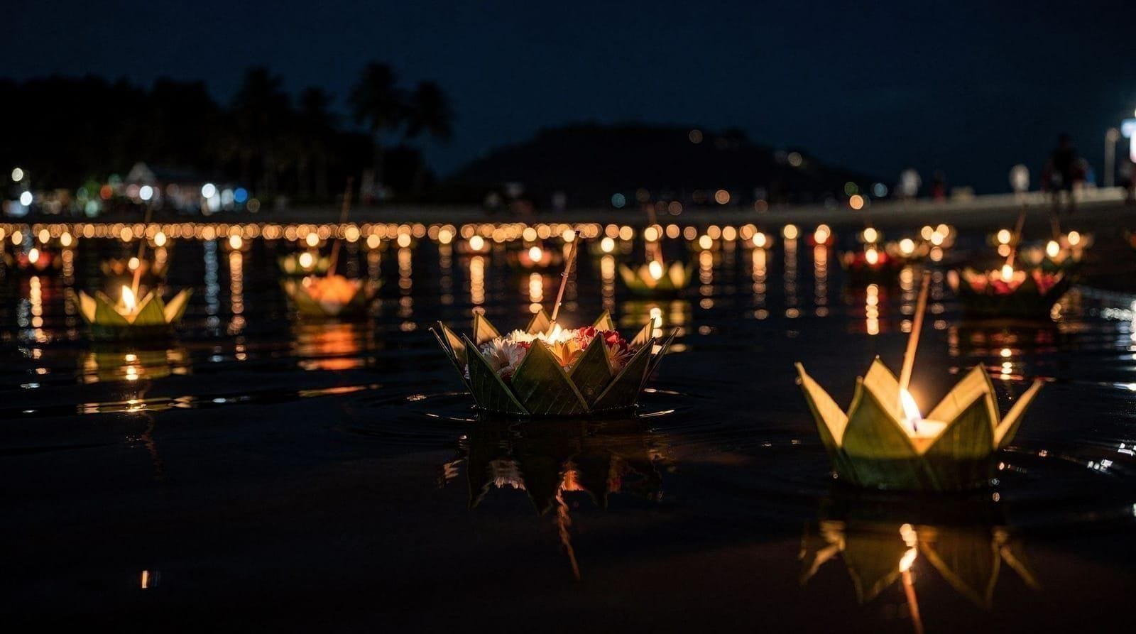 Loy Krathong on the Andaman coast — Phuket, Krabi, and Phang Nga — Loy Krathong falls on the November full moon — in 2026 around 1–2 November. Floa