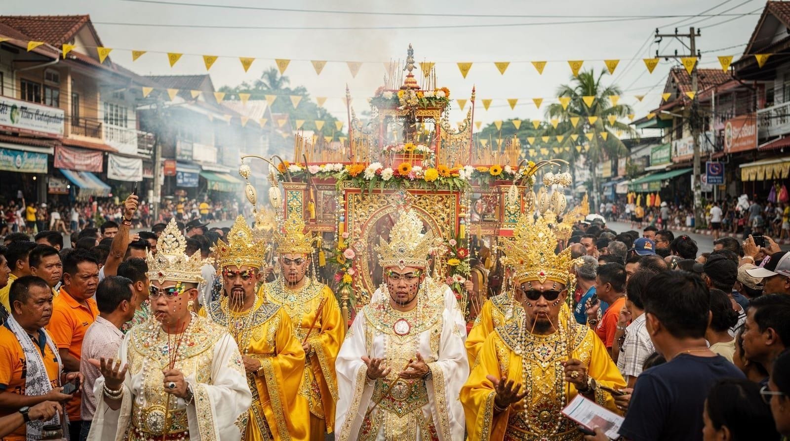Phuket vegetarian festival — the nine emperor gods festival explained — The Phuket Vegetarian Festival runs 9 days in October. Firewalking, body piercin