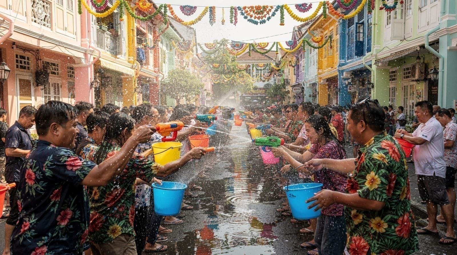 Songkran in Phuket: what to expect at the water festival — Songkran in Phuket runs April 13–17. Patong is an epic water fight; Old Town is 