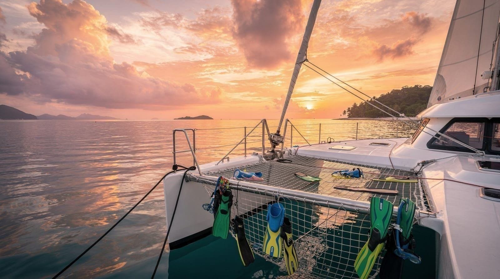 Coral Island snorkeling sunset catamaran
