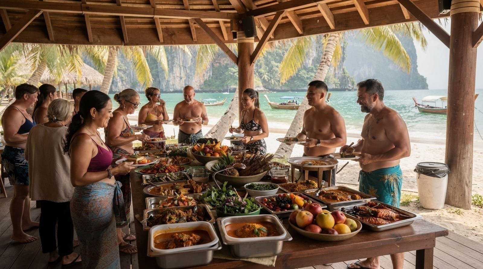 Phi Phi Bamboo Island buffet lunch