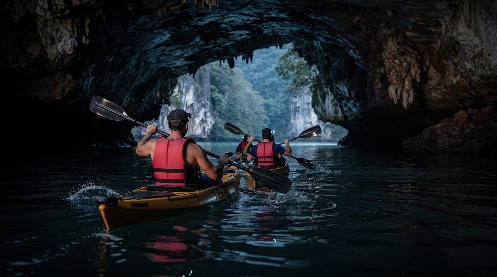Phang Nga twilight kayaking plankton