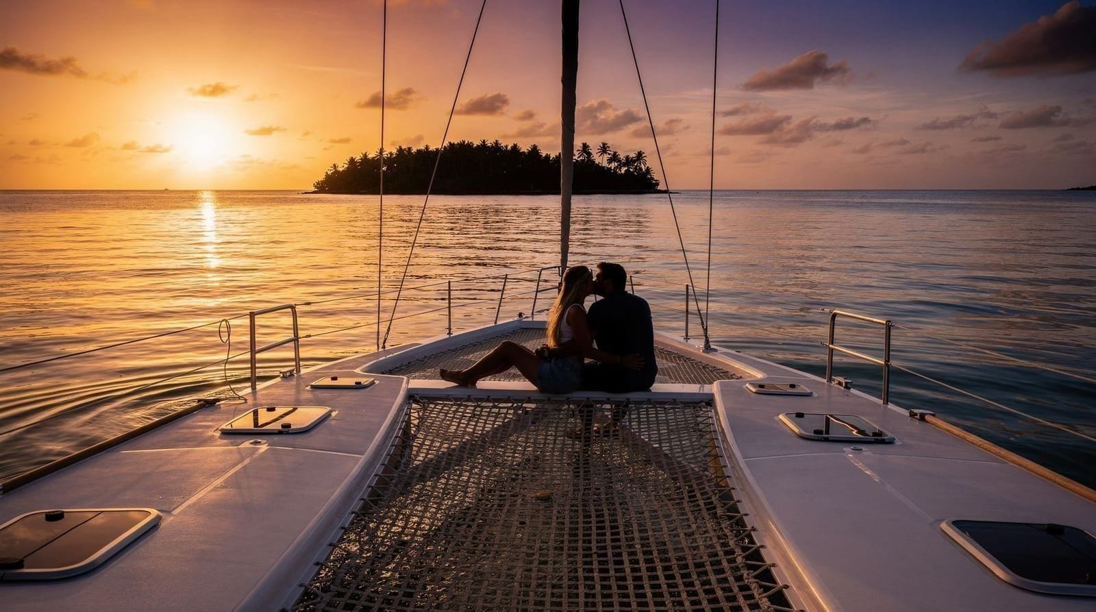 Sunset cruise Coral Island catamaran